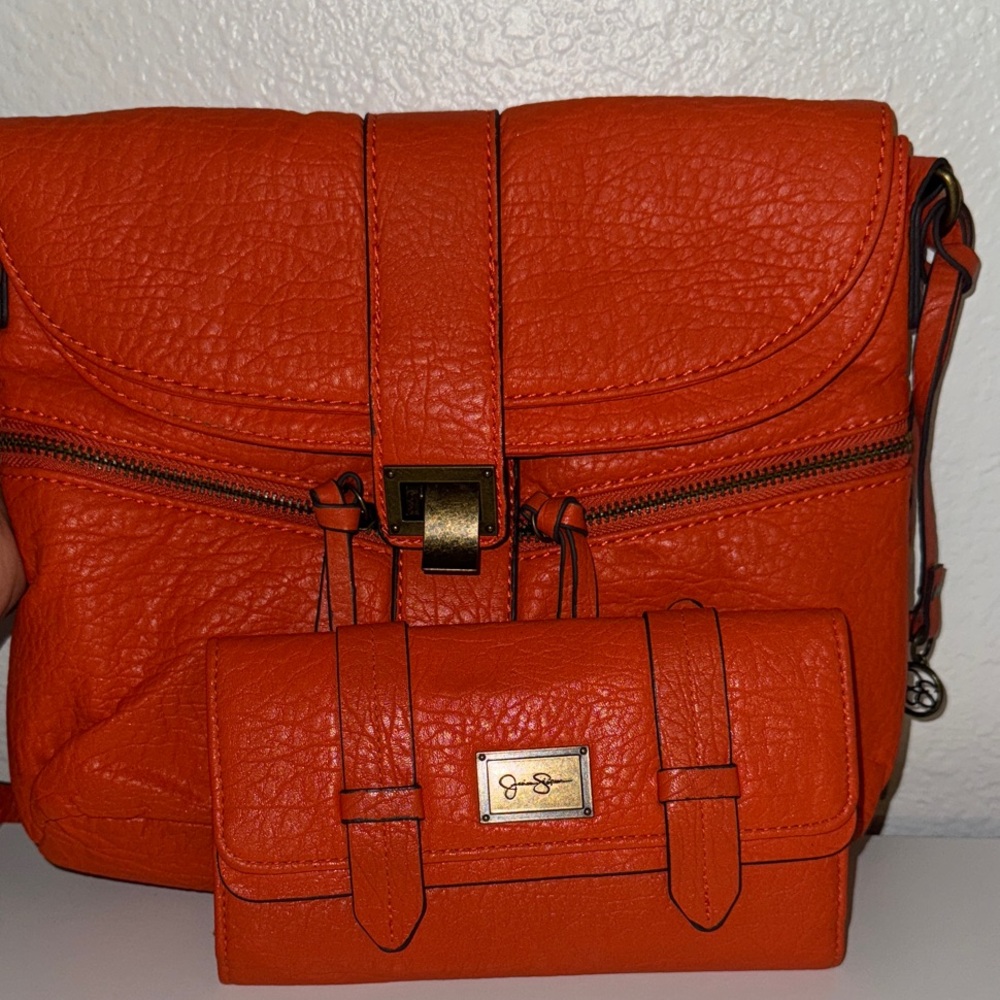 Orange Crossbody Bag and Wallet by Jessica Simpson
